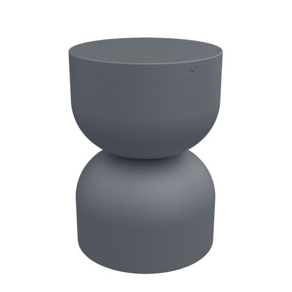 Piapolo Outdoor Stool With Storage By Fermob in Storm Grey