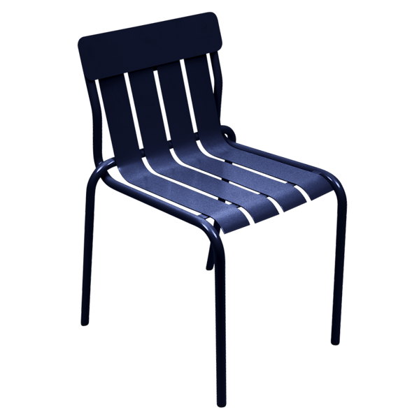 Stripe Outdoor Dining Chair By Fermob in Deep Blue
