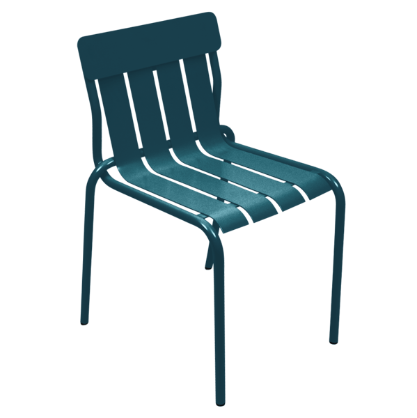 Stripe Outdoor Dining Chair By Fermob in Acapulco Blue