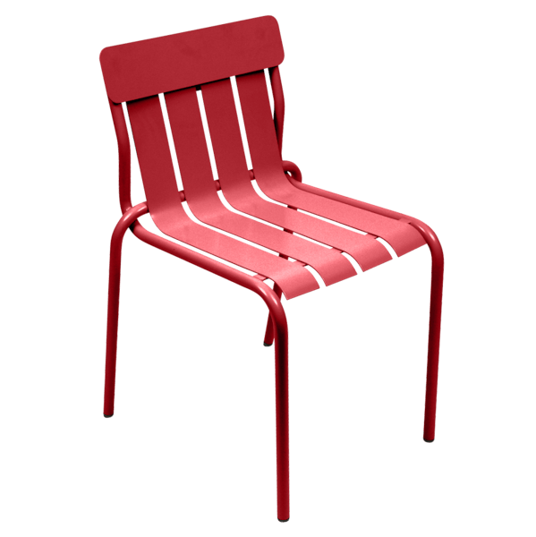 Stripe Outdoor Dining Chair By Fermob in Poppy