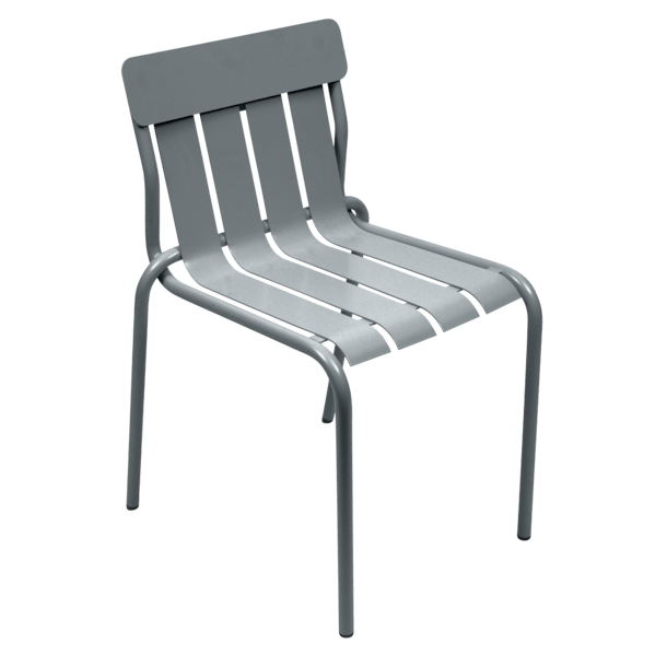 Stripe Outdoor Dining Chair By Fermob in Storm Grey