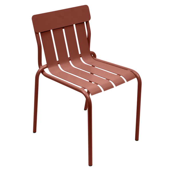 Stripe Outdoor Dining Chair By Fermob in Red Ochre