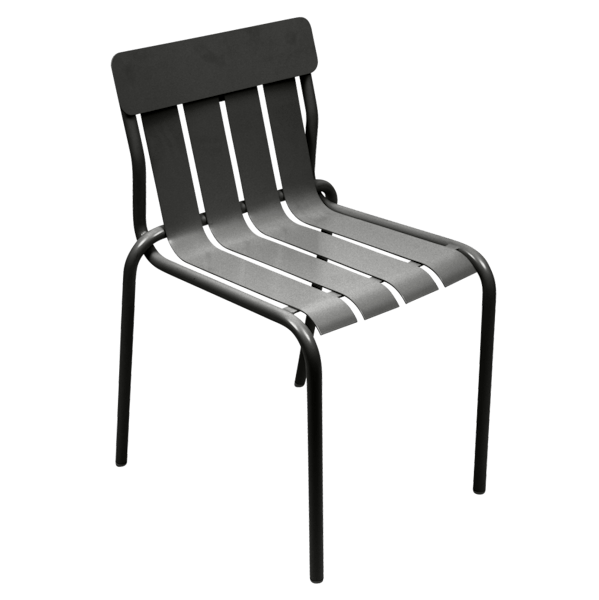 Stripe Outdoor Dining Chair By Fermob in Liquorice
