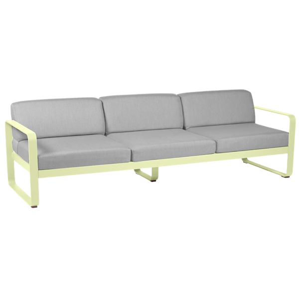 Bellevie 3 Seater Outdoor Sofa By Fermob in Frosted Lemon