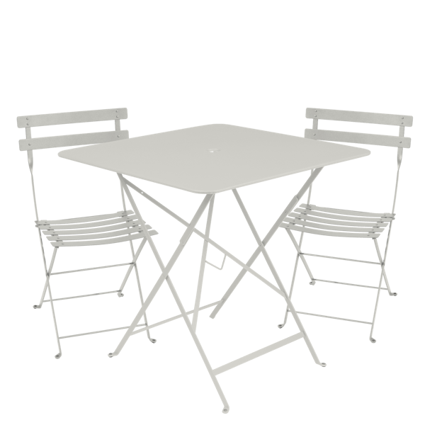 Bistro Outdoor Folding Cafe Set - 71cm Square By Fermob in Clay Grey