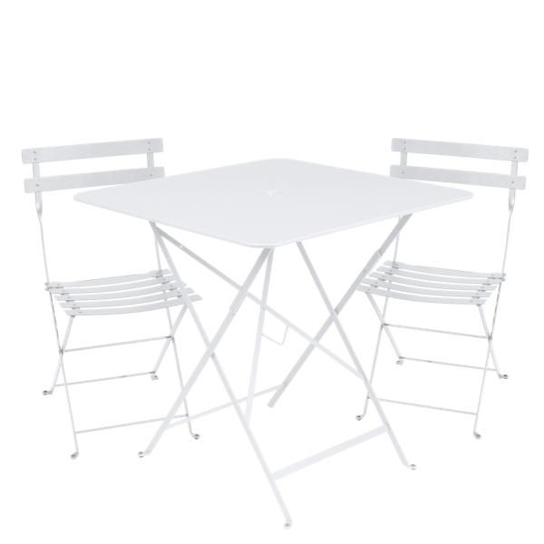 Bistro Outdoor Folding Cafe Set - 71cm Square By Fermob in Cotton White