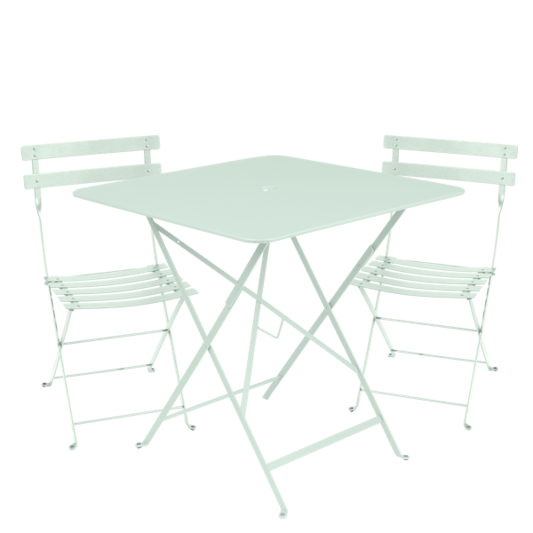 Bistro Outdoor Folding Cafe Set - 71cm Square By Fermob in Ice Mint