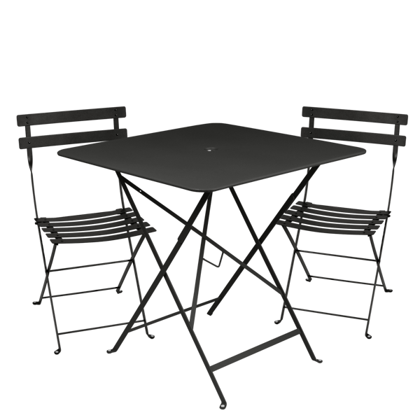 Bistro Outdoor Folding Cafe Set - 71cm Square By Fermob in Liquorice