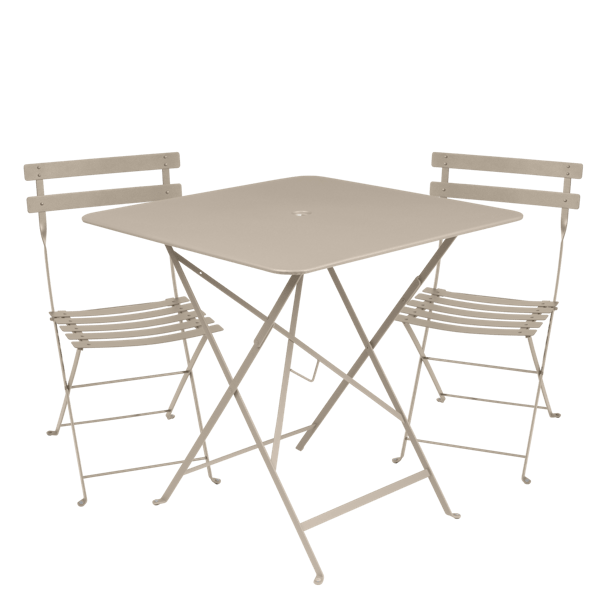 Fermob Bistro Set - 71cm Table and 2 Chairs in Nutmeg