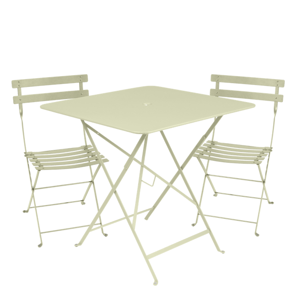 Bistro Outdoor Folding Cafe Set - 71cm Square By Fermob in Willow Green