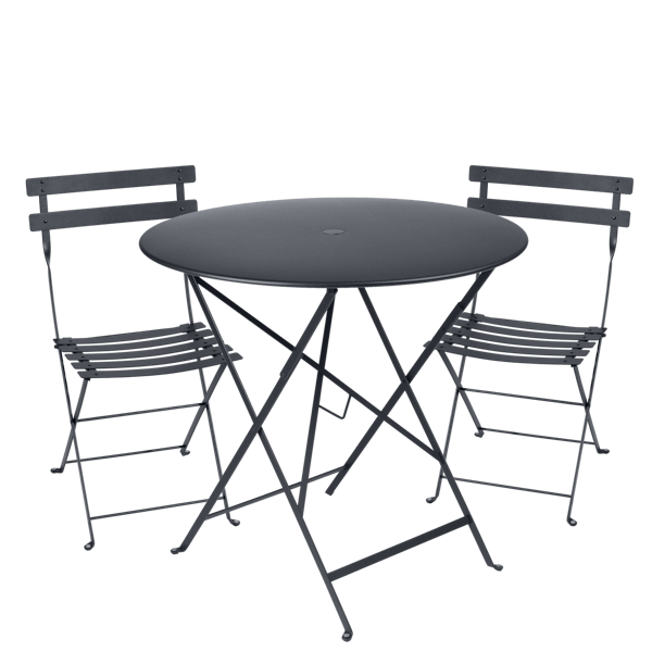 Bistro Outdoor Folding Cafe Set - 77cm Round By Fermob in Anthracite