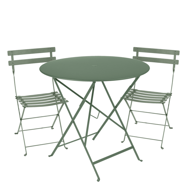 Bistro Outdoor Folding Cafe Set - 77cm Round By Fermob in Cactus