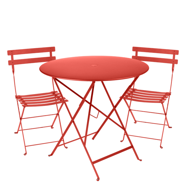 Bistro Outdoor Folding Cafe Set - 77cm Round By Fermob in Capucine