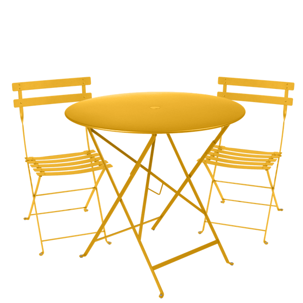 Bistro Outdoor Folding Cafe Set - 77cm Round By Fermob in Honey