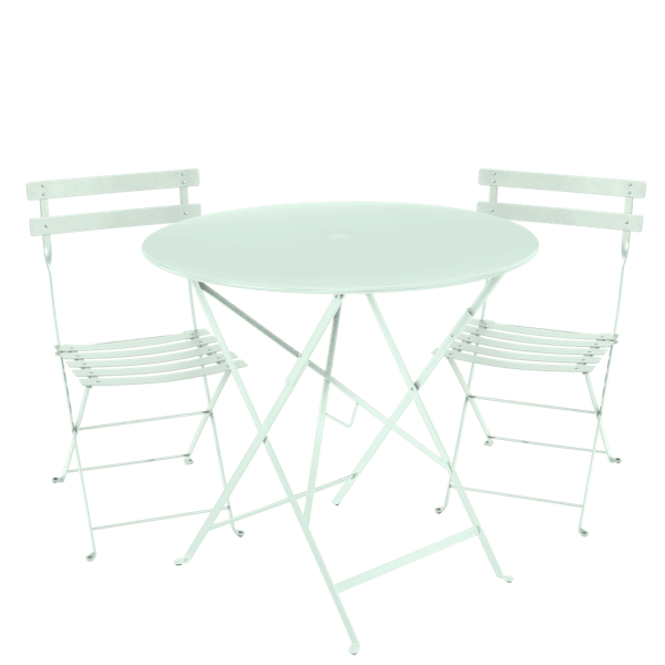 Bistro Outdoor Folding Cafe Set - 77cm Round By Fermob in Ice Mint