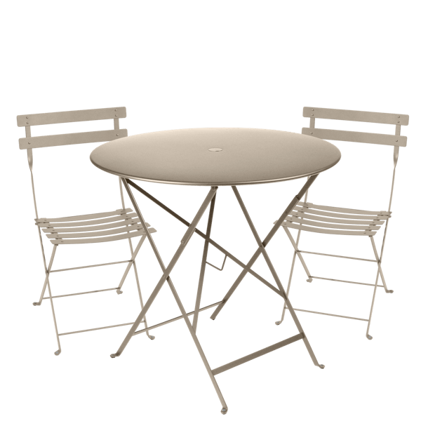 Bistro Outdoor Folding Cafe Set - 77cm Round By Fermob in Nutmeg