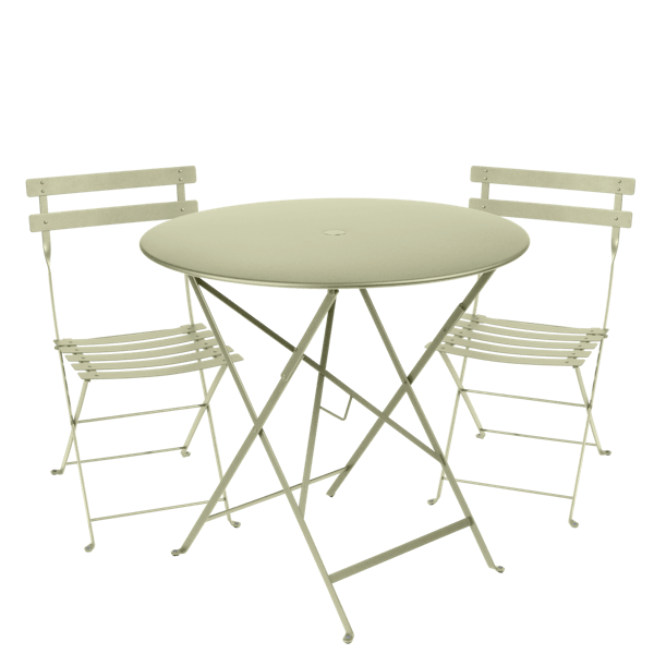 Bistro Outdoor Folding Cafe Set - 77cm Round By Fermob in Willow Green