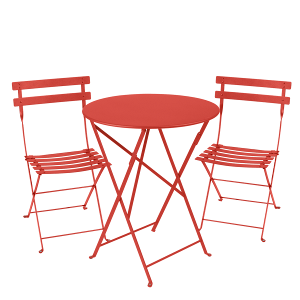 Bistro Outdoor Folding Cafe Set - 60cm Round By Fermob in Capucine