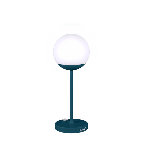 Mooon! Outdoor Portable Table Lamp By Fermob in Acapulco Blue