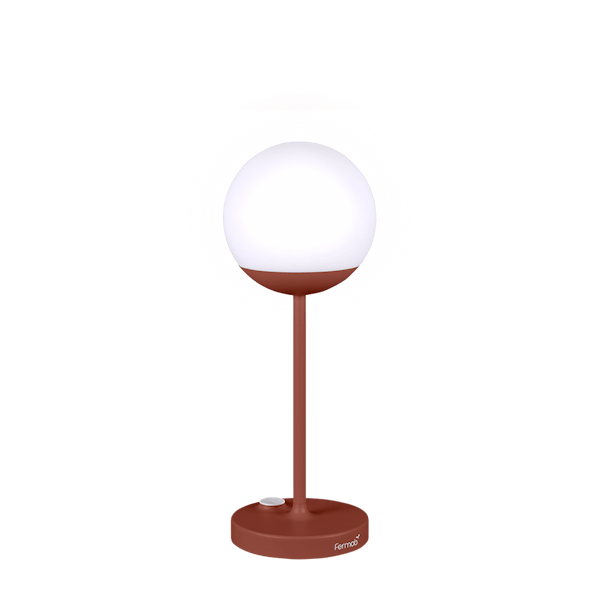 Mooon! Outdoor Portable Table Lamp By Fermob in Red Ochre