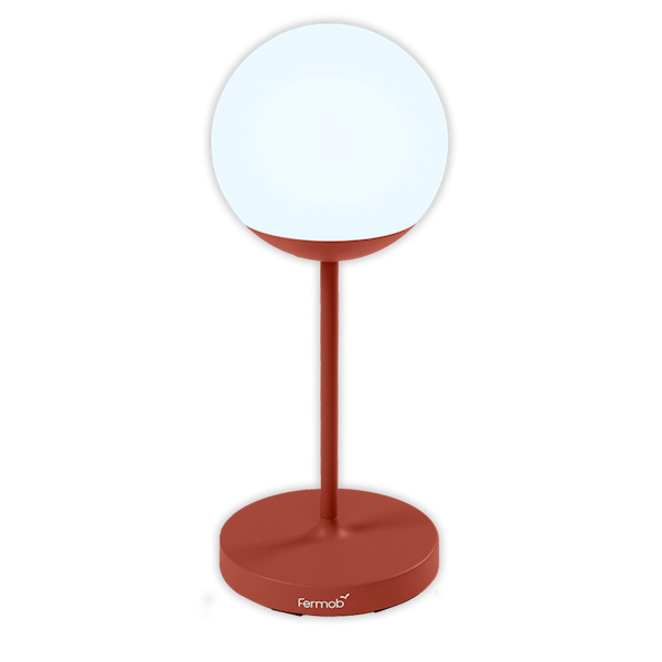 Mooon! Outdoor Portable Floor Lamp 63cm By Fermob in Red Ochre