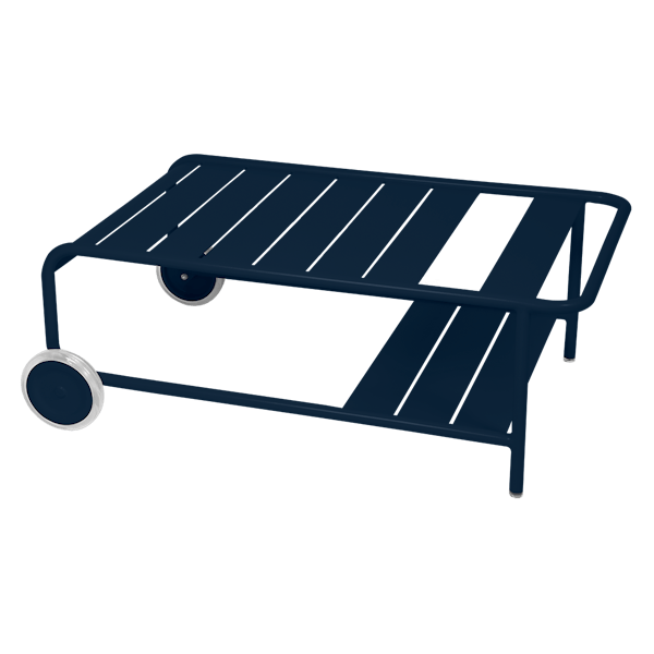 Luxembourg Outdoor Low Table with Wheels By Fermob in Deep Blue