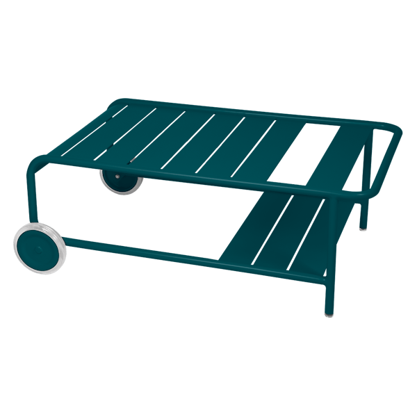 Luxembourg Low Table with Wheels in Acapulco Blue