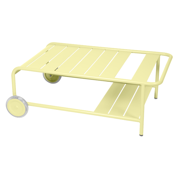 Luxembourg Outdoor Low Table with Wheels By Fermob in Frosted Lemon