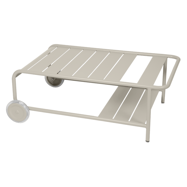 Luxembourg Outdoor Low Table with Wheels By Fermob in Clay Grey