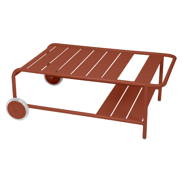 Luxembourg Low Table with Wheels in Red Ochre