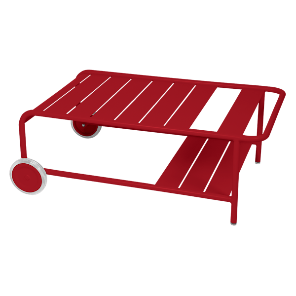 Luxembourg Outdoor Low Table with Wheels By Fermob in Chilli