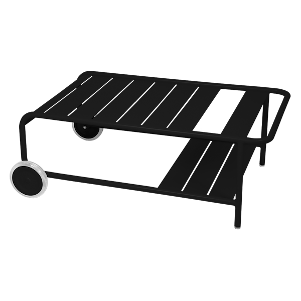 Luxembourg Outdoor Low Table with Wheels By Fermob in Liquorice