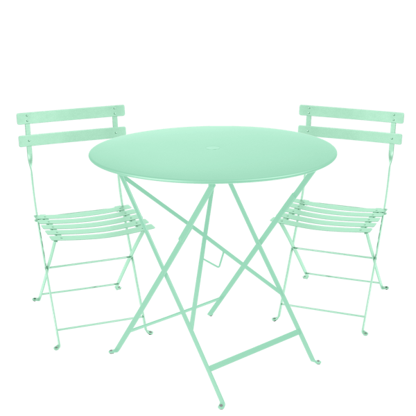 Bistro Outdoor Folding Cafe Set - 77cm Round By Fermob in Opaline Green