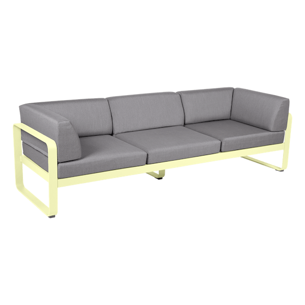 Bellevie 3 Seater Outdoor Club Sofa By Fermob in Frosted Lemon