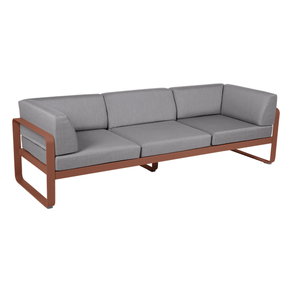 Bellevie 3 Seater Outdoor Club Sofa By Fermob in Red Ochre
