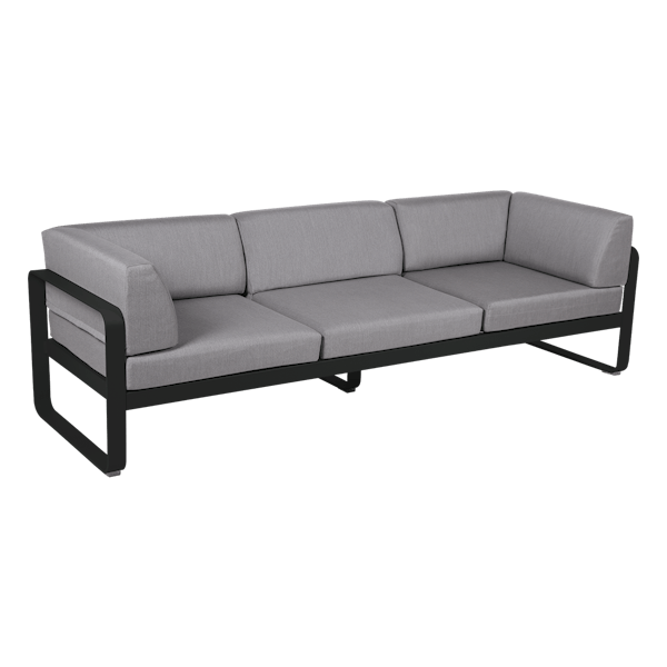 Bellevie 3 Seater Outdoor Club Sofa By Fermob in Liquorice
