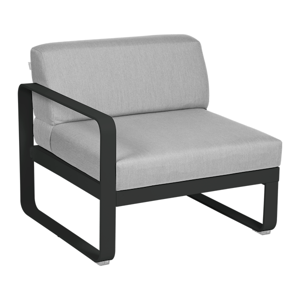 Bellevie Outdoor Modular 1 Seater Left Module By Fermob in Liquorice