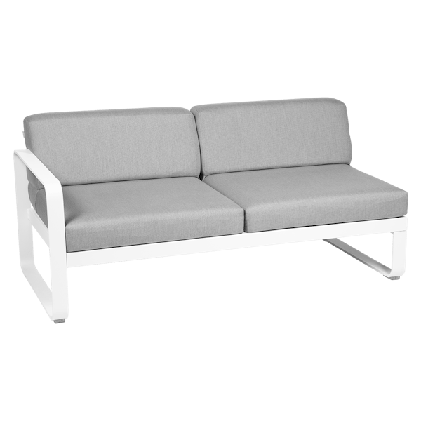 Bellevie Outdoor Modular 2 Seater Left Module By Fermob in Cotton White