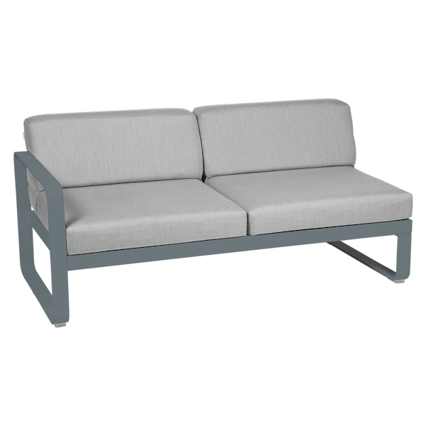 Bellevie Outdoor Modular 2 Seater Left Module By Fermob in Storm Grey