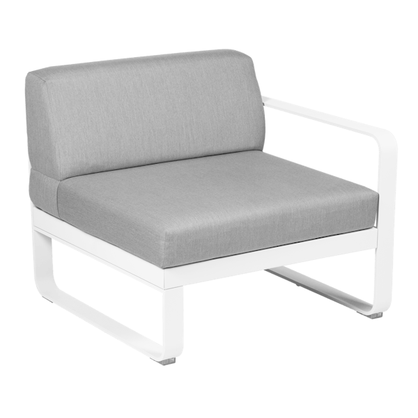 Bellevie Outdoor Modular 1 Seater Right Module By Fermob in Cotton White