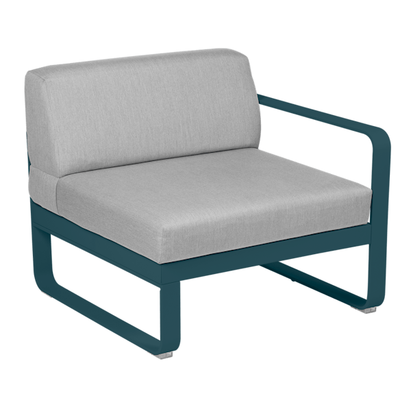 Bellevie Outdoor Modular 1 Seater Right Module By Fermob in Acapulco Blue