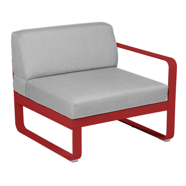 Bellevie Outdoor Modular 1 Seater Right Module By Fermob in Poppy