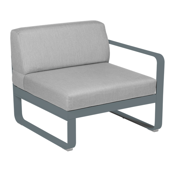 Bellevie Outdoor Modular 1 Seater Right Module By Fermob in Storm Grey