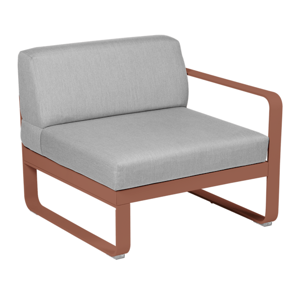 Bellevie Outdoor Modular 1 Seater Right Module By Fermob in Red Ochre