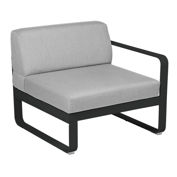 Bellevie Outdoor Modular 1 Seater Right Module By Fermob in Liquorice