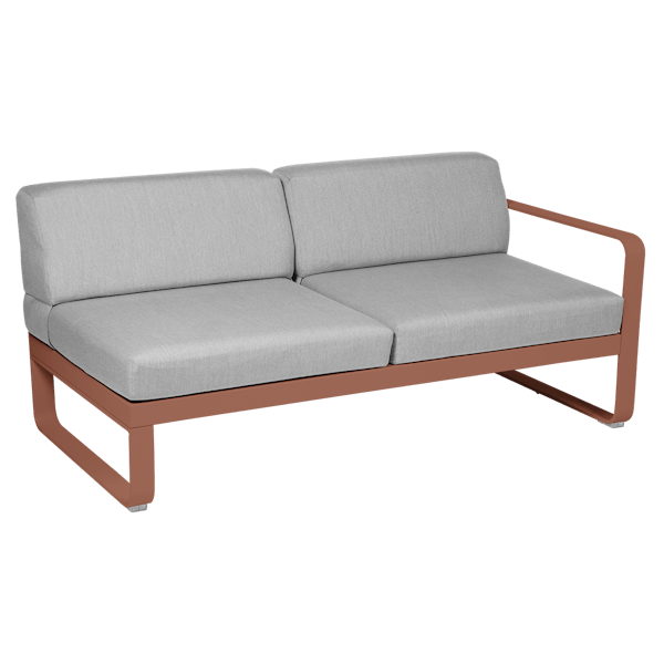 Bellevie Outdoor Modular 2 Seater Right Module By Fermob in Red Ochre