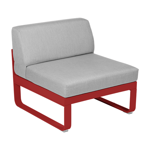 Bellevie Outdoor Modular 1 Seater Central Module By Fermob in Poppy