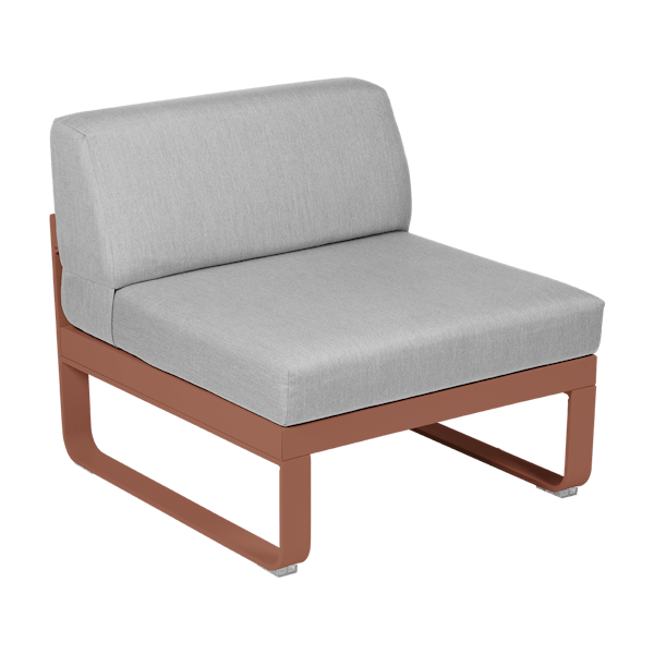 Bellevie Outdoor Modular 1 Seater Central Module By Fermob in Red Ochre