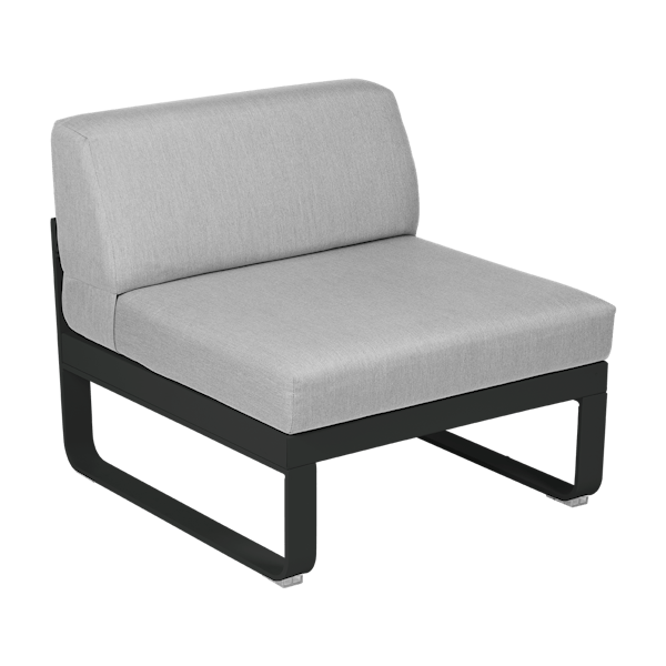 Bellevie Outdoor Modular 1 Seater Central Module By Fermob in Liquorice