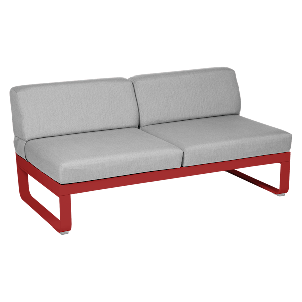 Bellevie Outdoor Modular 2 Seater Central Module By Fermob in Poppy